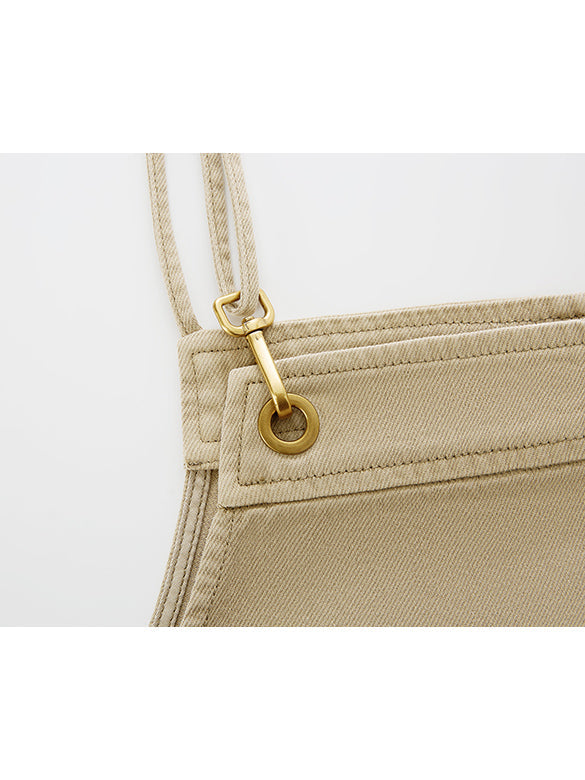Beige Denim Jumper Skirt