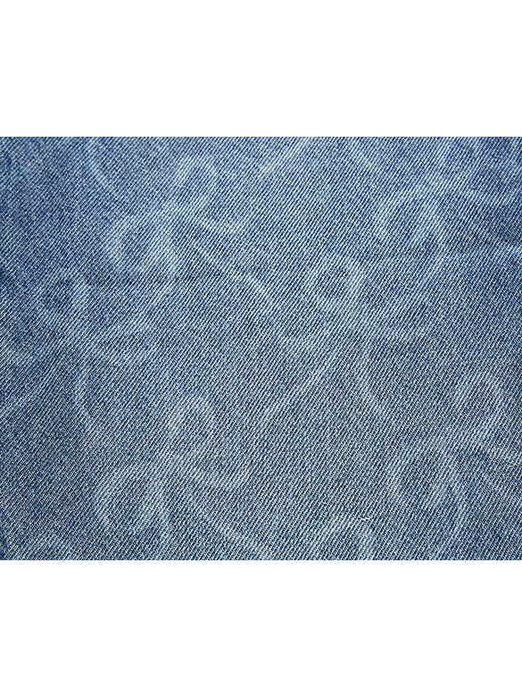 Ribbon Printed Denim Pants