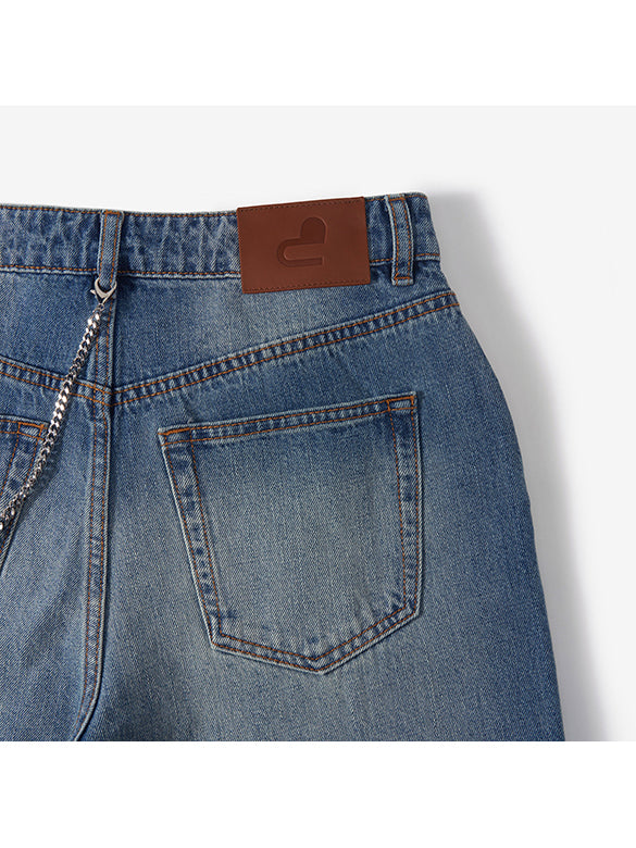 Pearl Wallet-chain Denim Pants