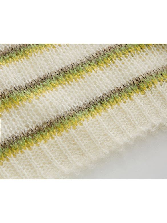Mohair Stripe Knit Top