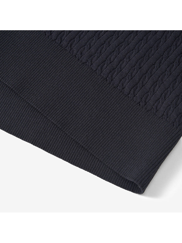 Frill Piping Polo Knit Top