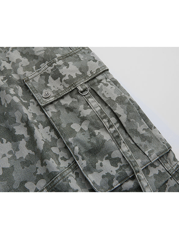 Camouflage Denim Cargo Pants