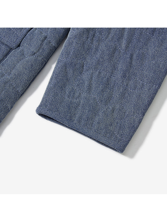 Corduroy Collar Denim Padded Jacket
