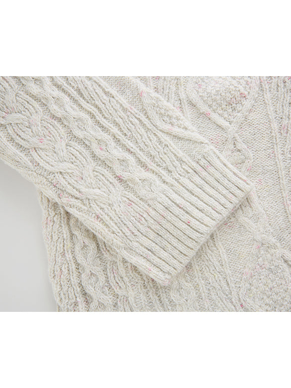 Thin Cable Knit Cardigan