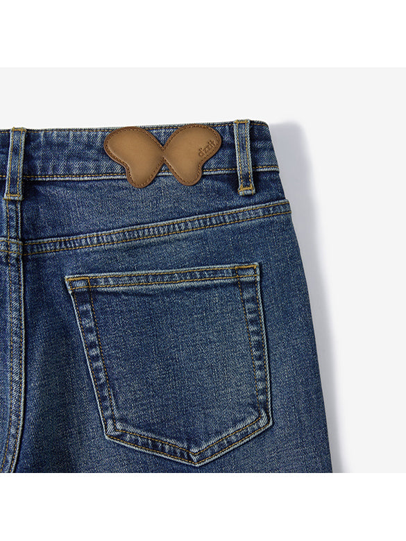 Butterfly Patch Denim Pants