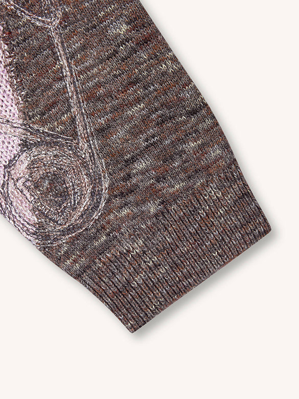 Heart Design Knit Cardigan