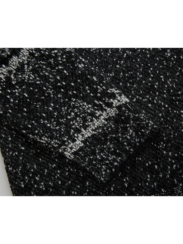 Off-shoulder Geometric Pattern Knit