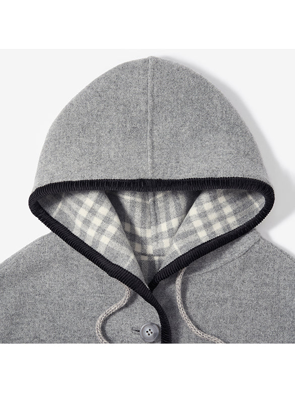 Reversible Pompon Hoodie Outer