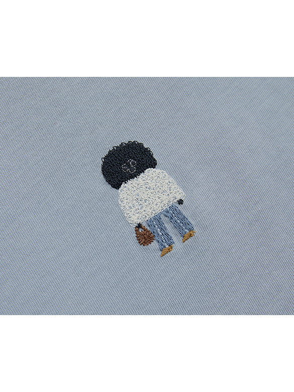 Embroidery Character Pattern T-shirt