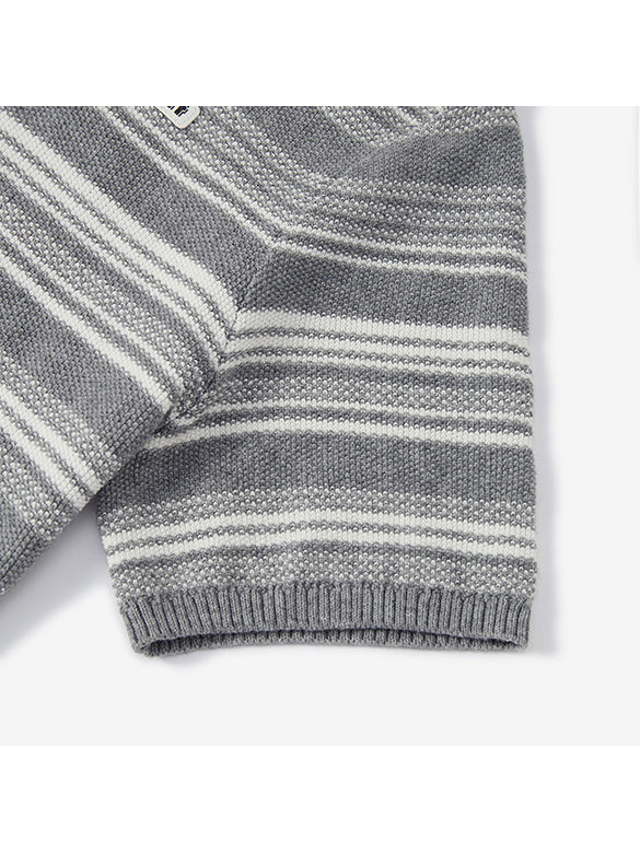 Random Pitch Stripe Polo Knit