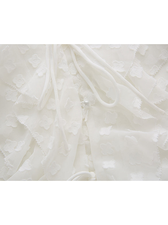 Flower Dot Frill blouse
