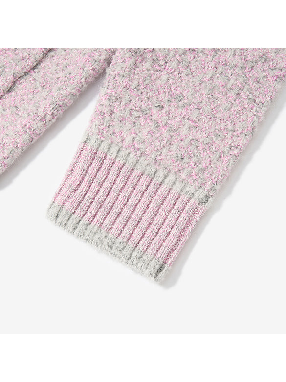 Rib-collar Zipper Knit