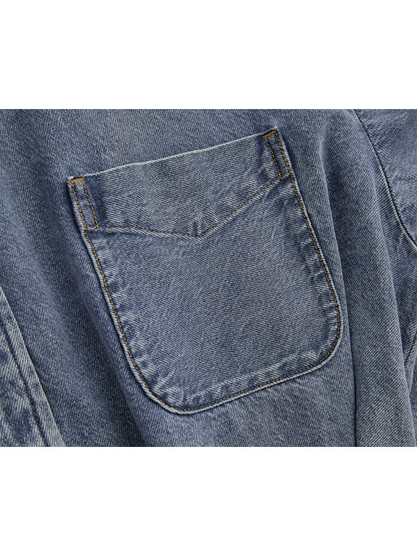 Waist Aperture Denim Shirt