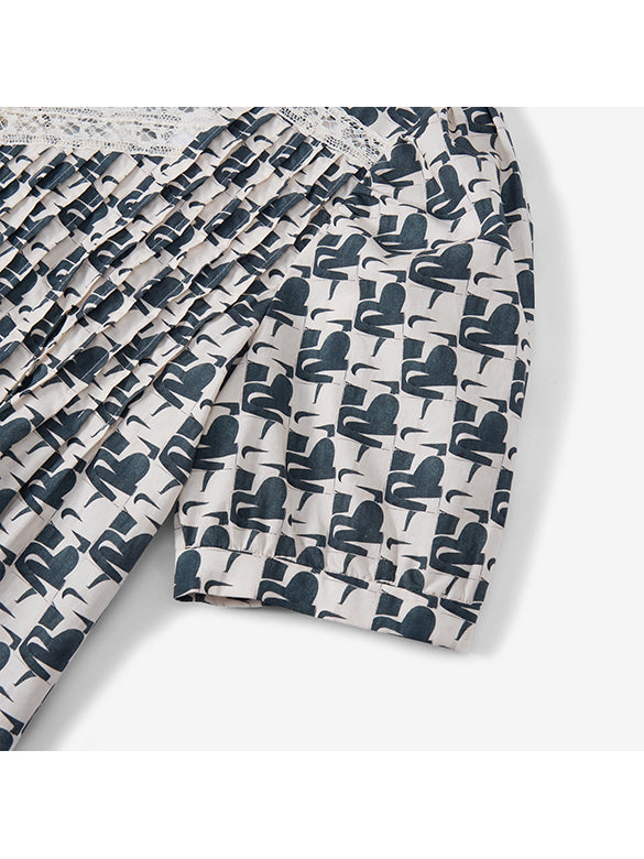 Monogram Printed Blouse
