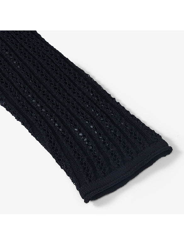 Lace Style Knitting Zipper Top