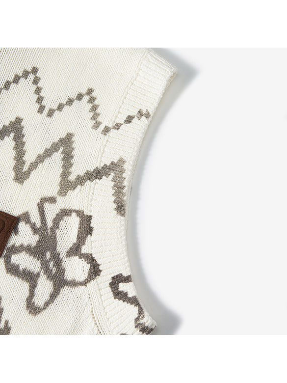 Dot Pattern Sleeveless Knit