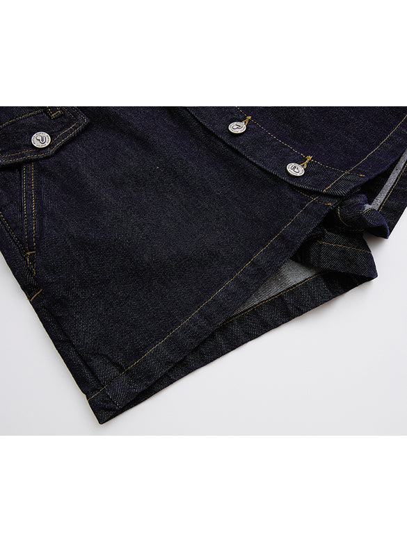 Rigid Denim Short Pants