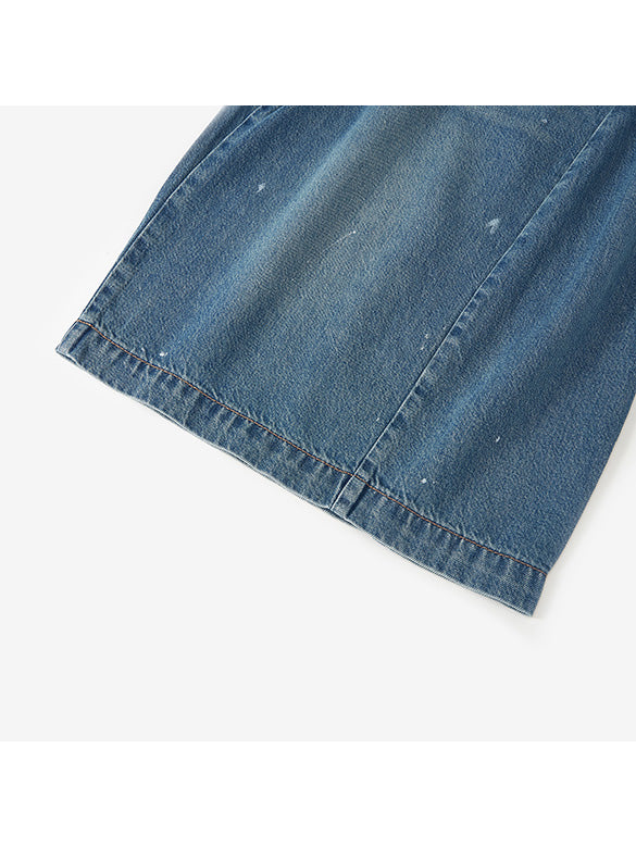 Belted Half Denim Pants