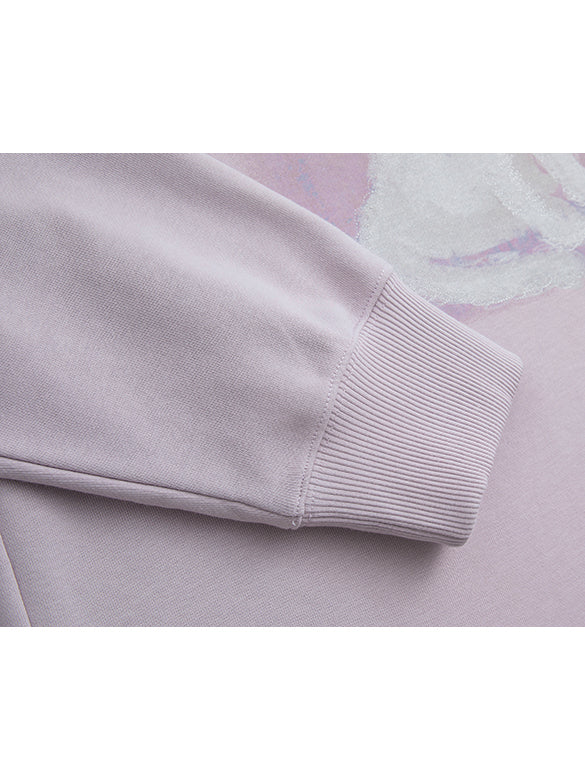 Cat Printed Embroidery Sweatshirt