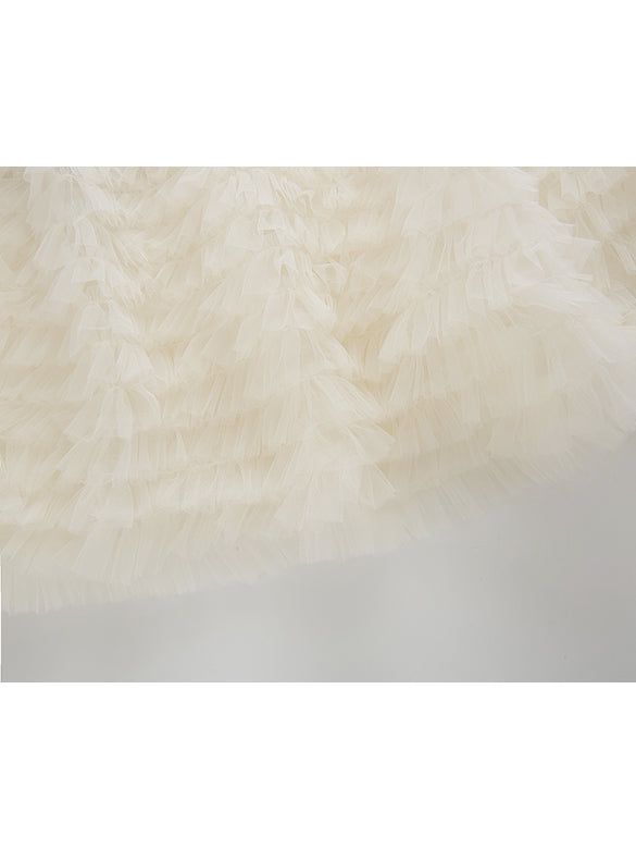 White Tulle Tiered Skirt