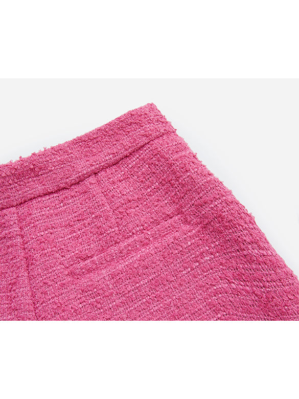 Pink Tweed Short Pants