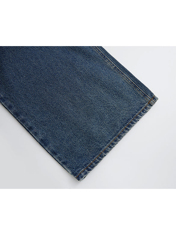 Double Belt Loop High-waist Denim Pants