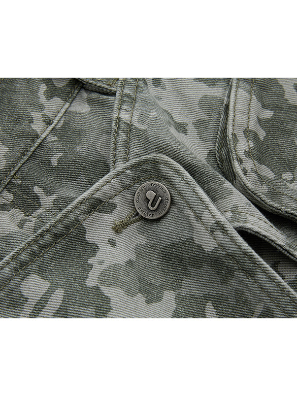 Camouflage Denim Cargo Short Pants