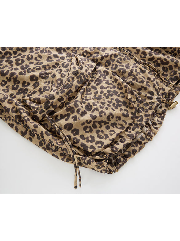 Leopard Pattern Printed Blouson