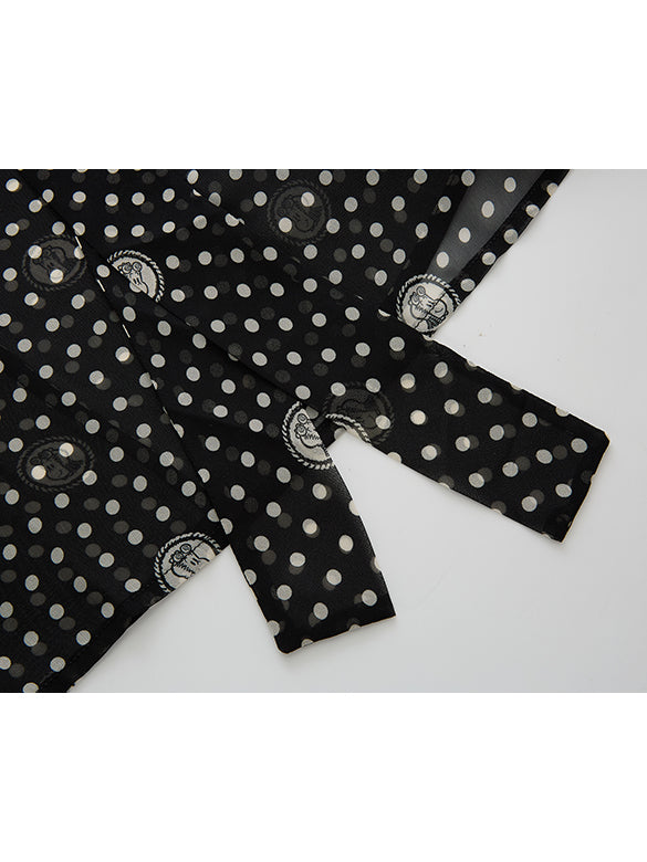 Printed Chiffon Bow-tie Blouse
