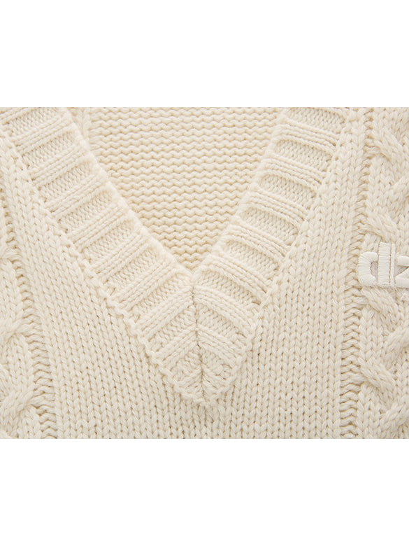 d Logo Pattern Design Knit Vest