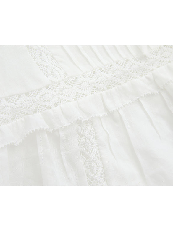 Lace combination Sheer Blouse