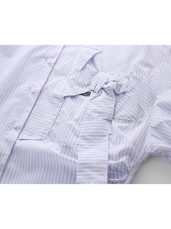 Ribbon Tuck Stripe Shirt