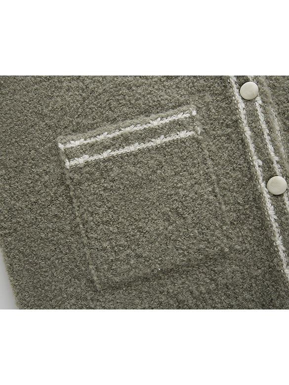 Loop-yarn Sailor Collar Line Knit