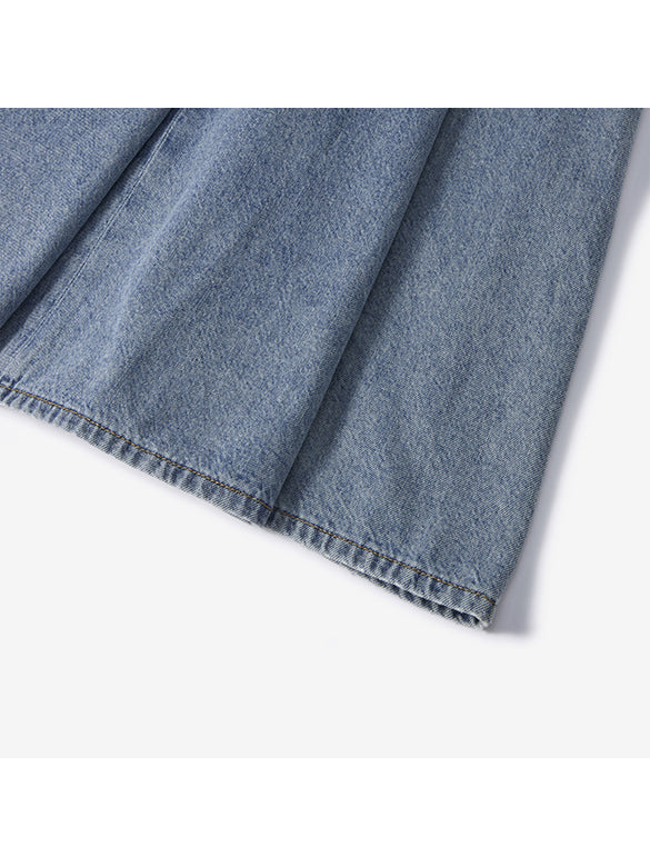 Tuck Design Denim Skirt