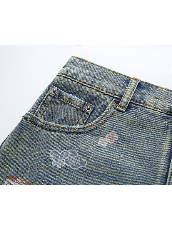 Seal Style Denim Short Pants