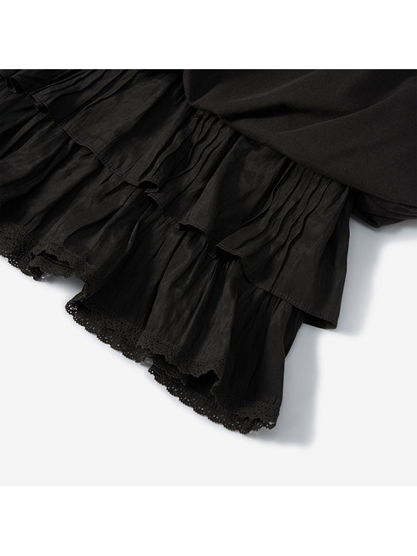 Hem Frill Combination Dress