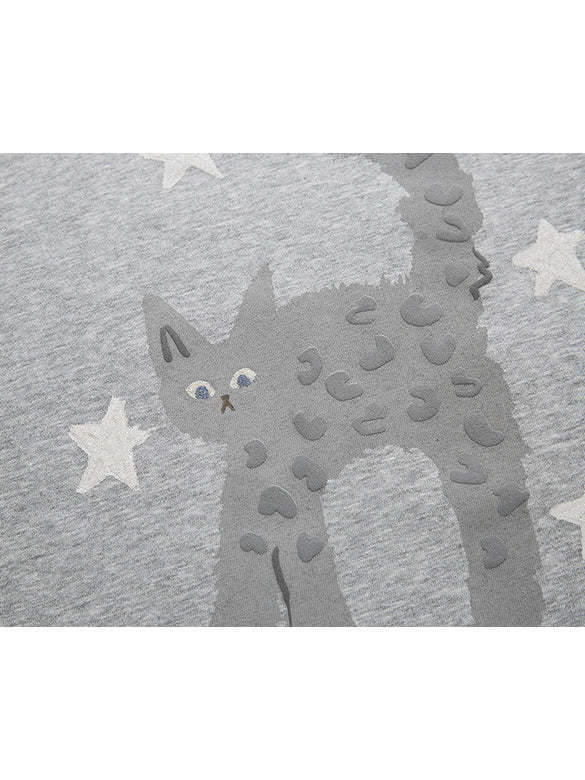 Cat Printed Long Sleeves T-shirt