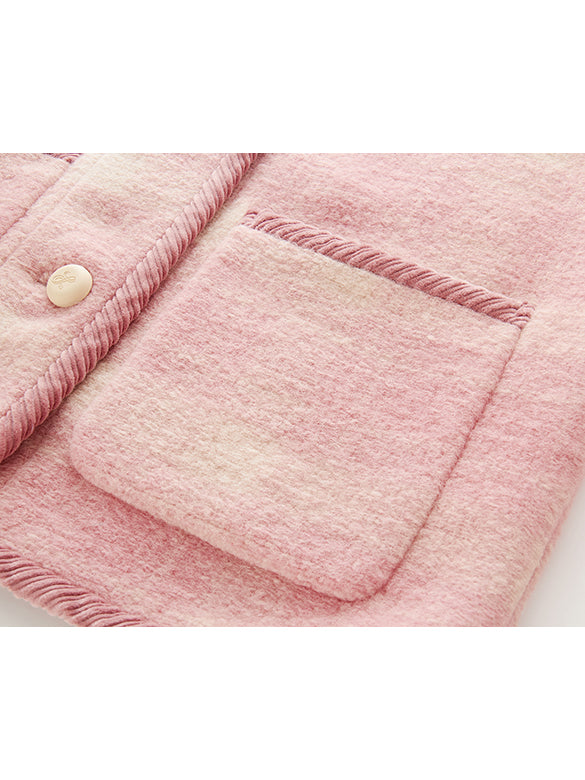 Piping Design Pink Plaid Coat