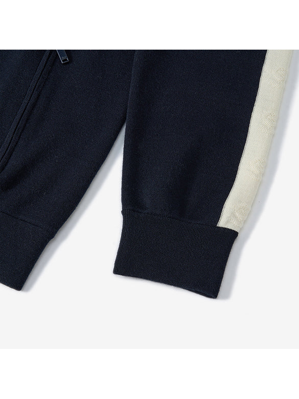 Line Zipper Knit Cardigan