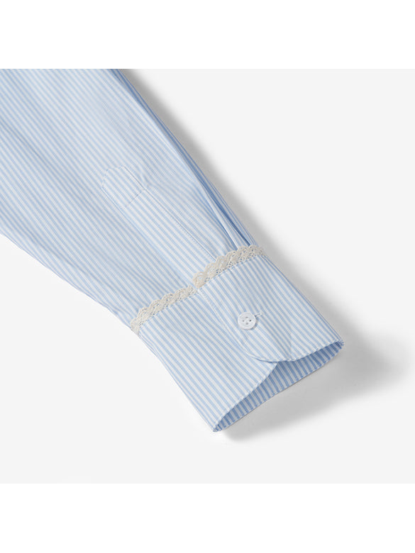 Lace Piping Stripe Shirt