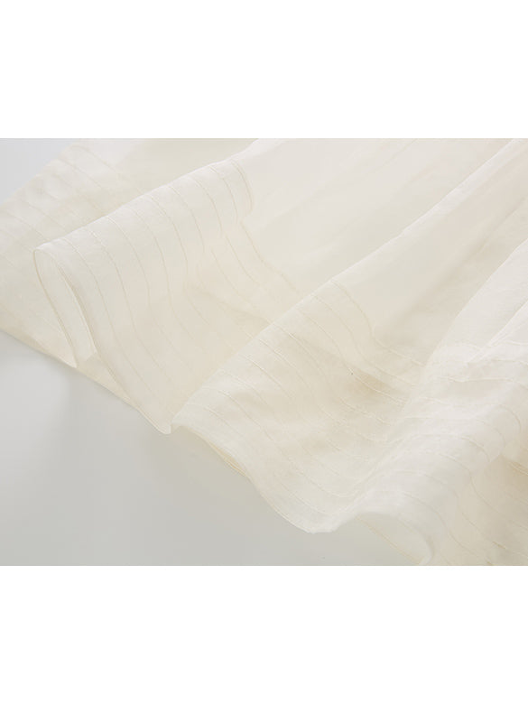 Ribbon Brooch Sheer Sleeveless Top