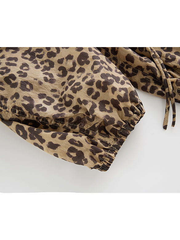 Leopard Pattern Printed Blouson