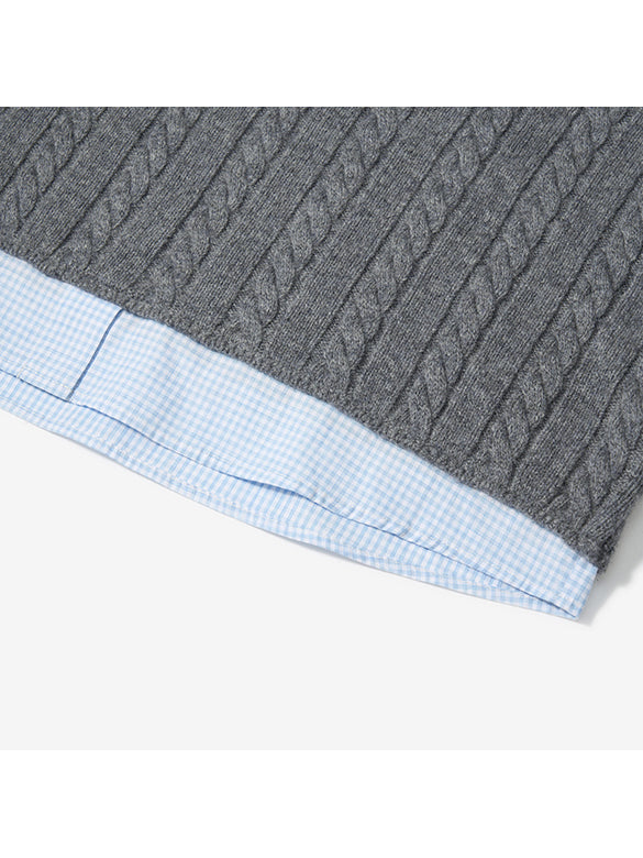 Shirt Layered V-neck Knit