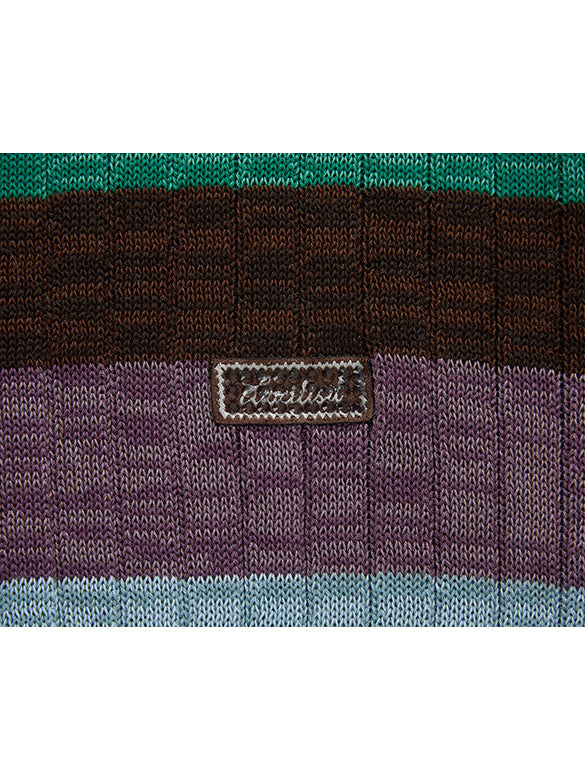 Bi-color Stripe Knit Cardigan