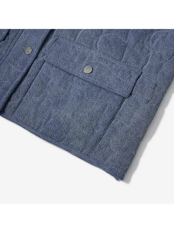 Corduroy Collar Denim Padded Jacket