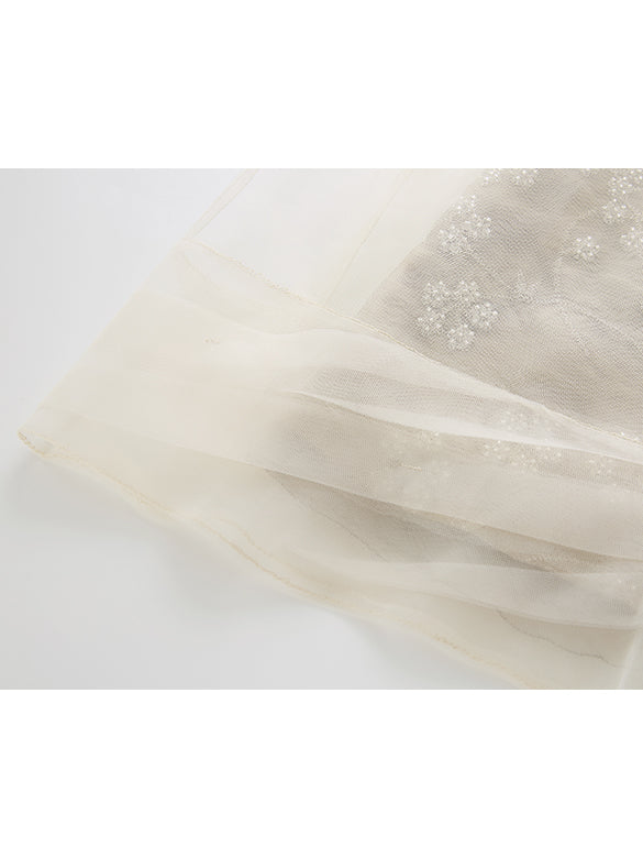 Beads Flower Layered Dress