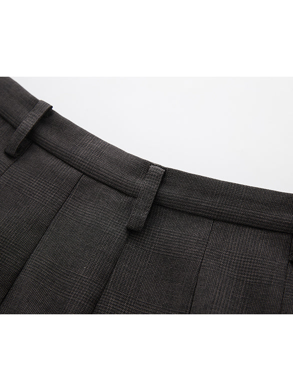 Plaid Pleats Skirt