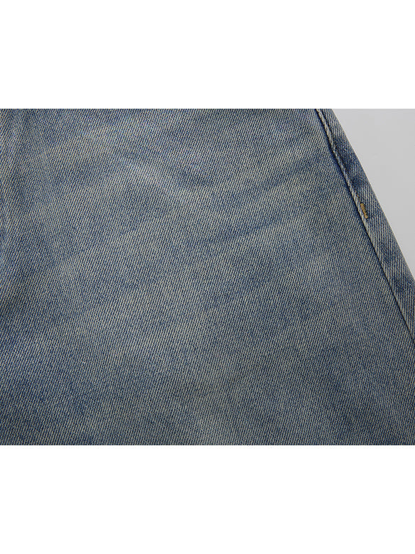 Foil Printed Denim Pants