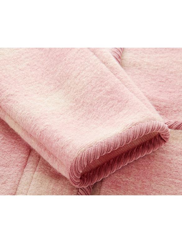 Piping Design Pink Plaid Coat