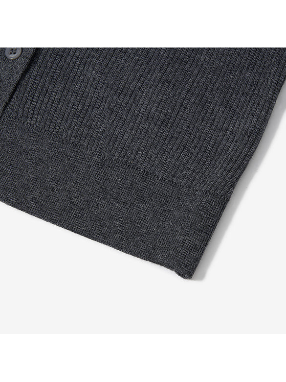Line Design Retro Polo Knit Cardigan